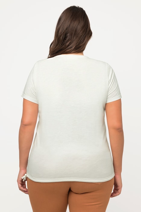 T-Shirt, Saumband, Rundhals, Halbarm, Biobaumwolle