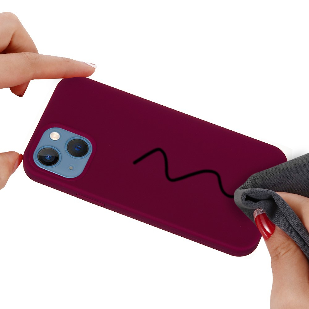 iPhone 15 Silikon Case Hülle - Dunkelrot