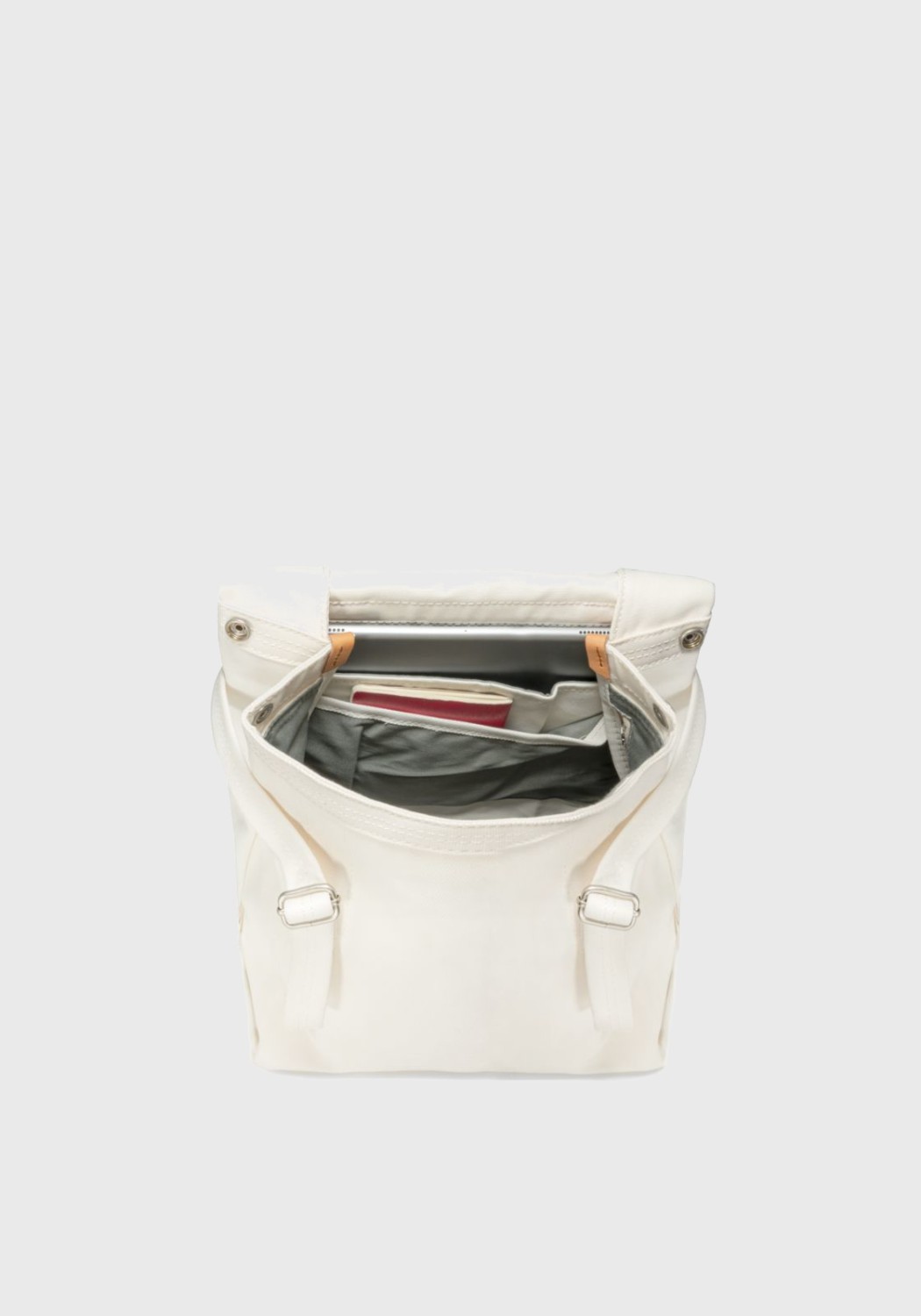 Qwstion Bananatex Flap Tote Small Natural White