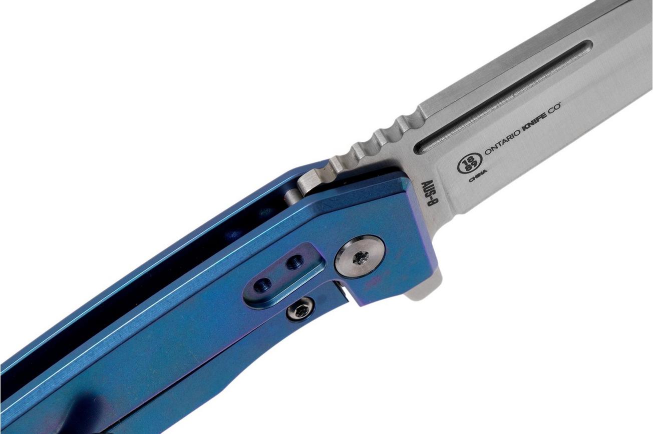 Ontario Ti 22 Ultrablue 9800 Blue Titanium zakmes
