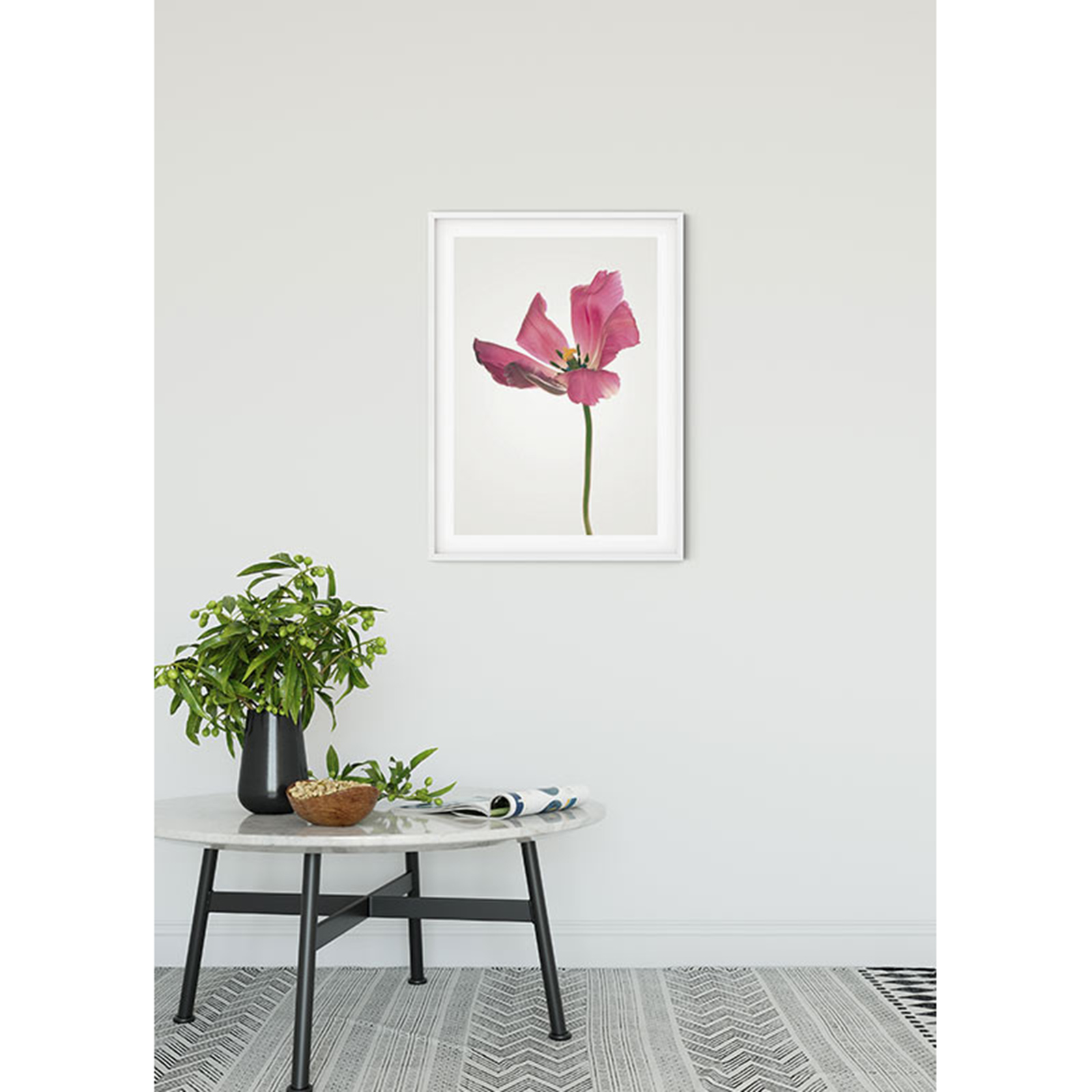 Wandbild TULIP - rosa-grün-gelb - 50x70 cm