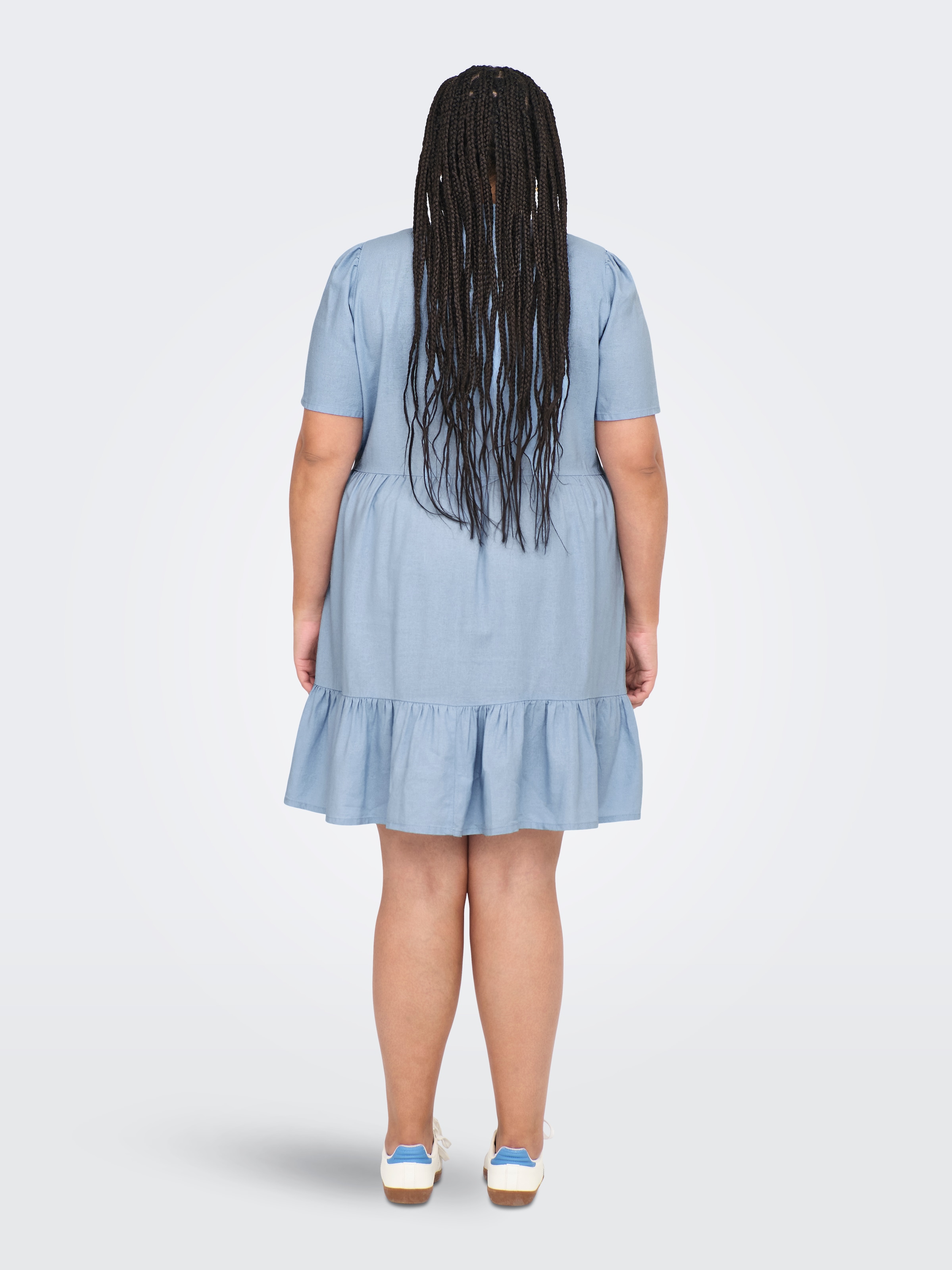 ONLY CARMAKOMA Minikleid »CARTIRI-CARO S/S V-NECK LIN DRESS  TLR« Sommerkleid