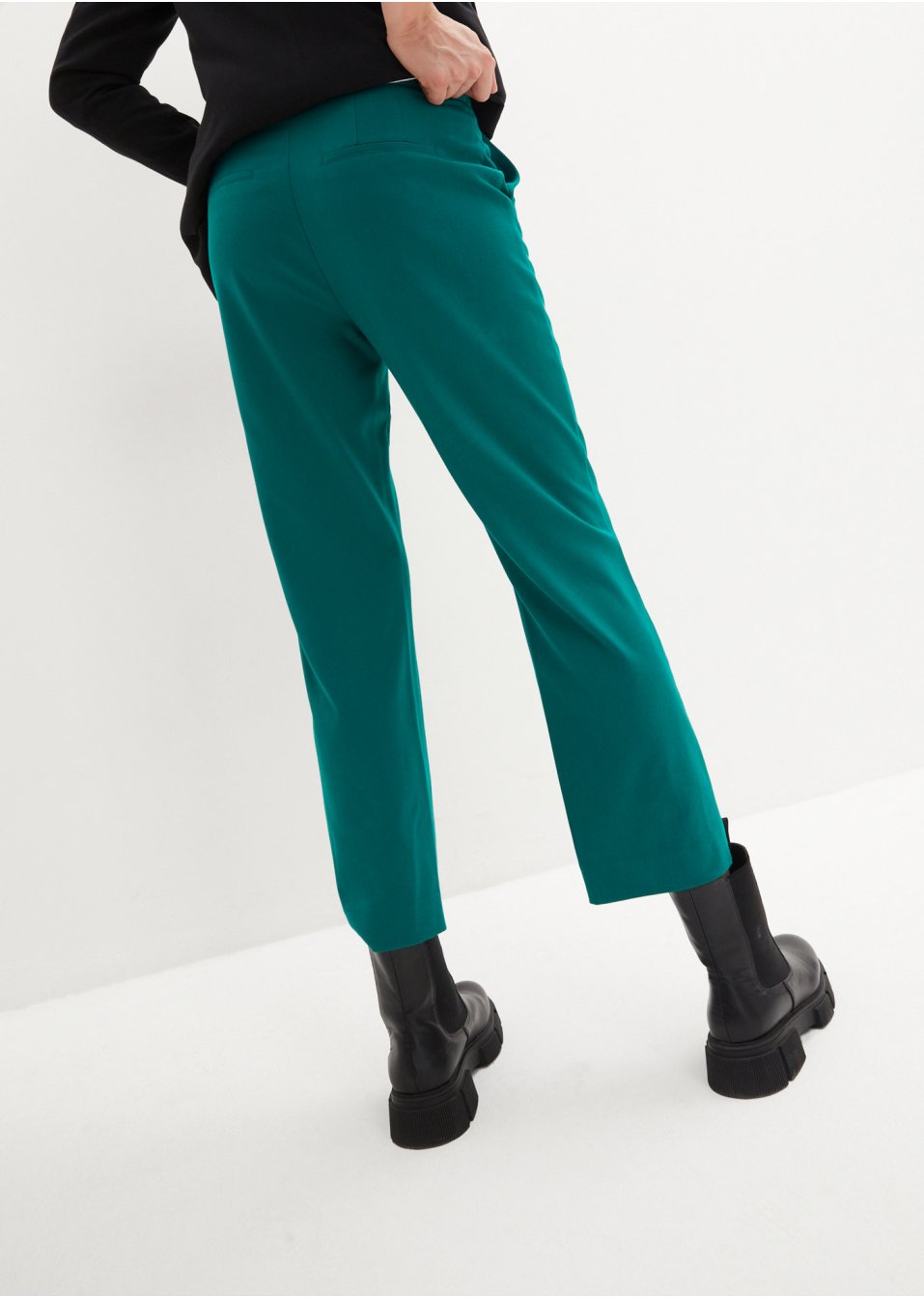 Pantalon 7/8 avec taille haute confortable, Straight
