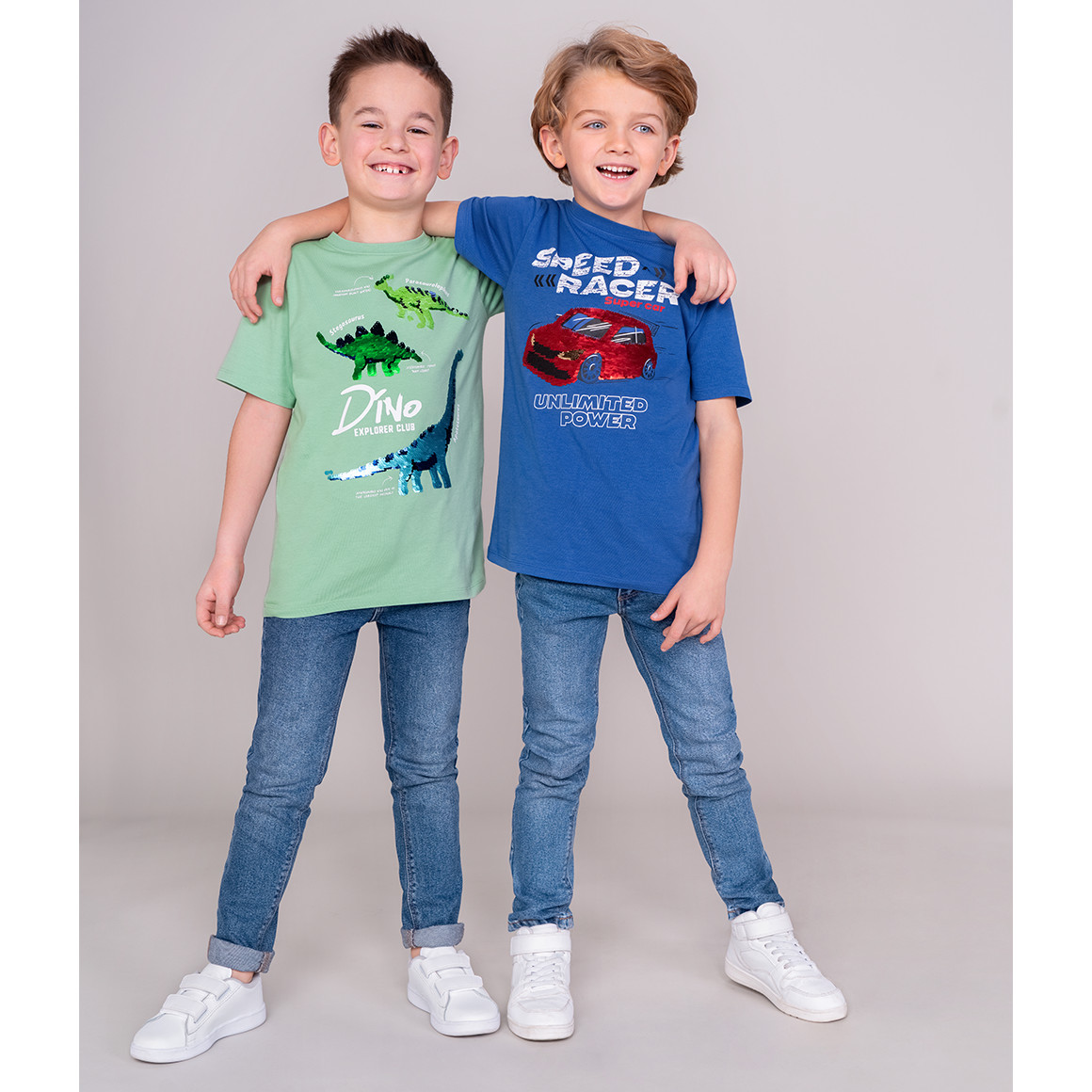 Topolino Jungen T-Shirt mit Wendepailletten blau