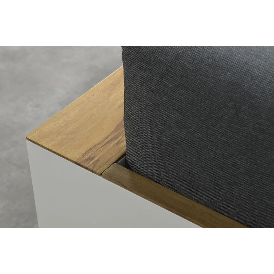 Garden Impressions Plaza lounge hoekset 3-delig wit - teak look