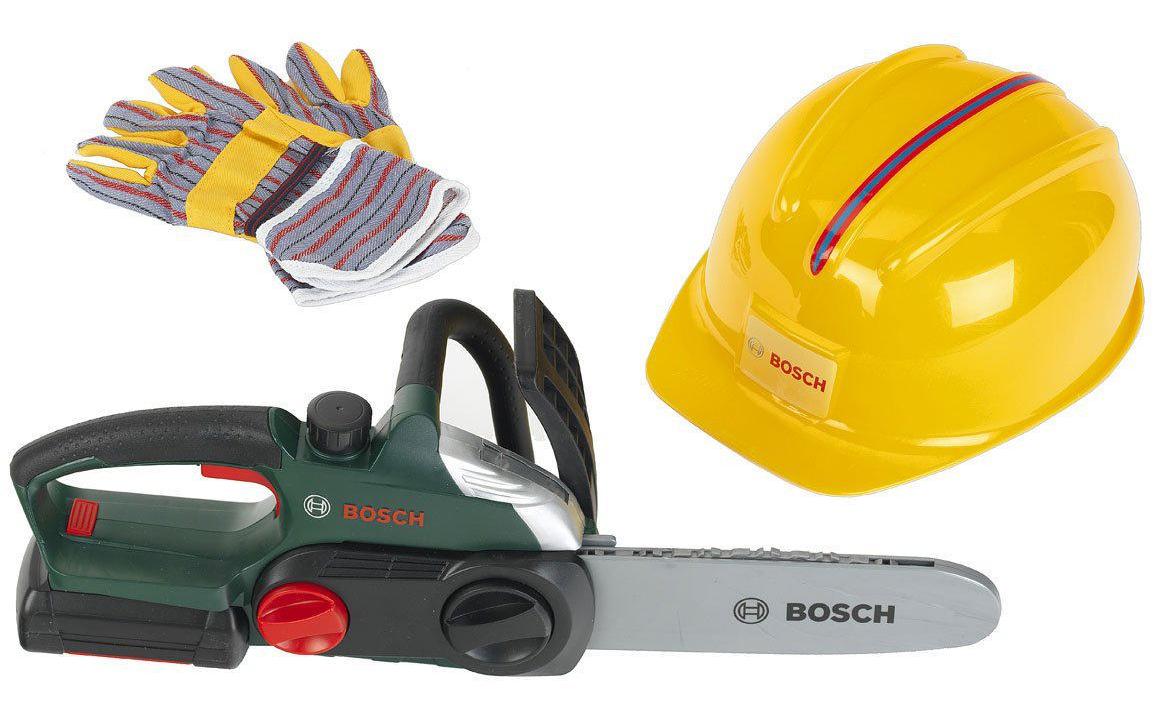 Handwerker BOSCH Kettensäge mit Helm und HandschuhenWerkzeug-Set