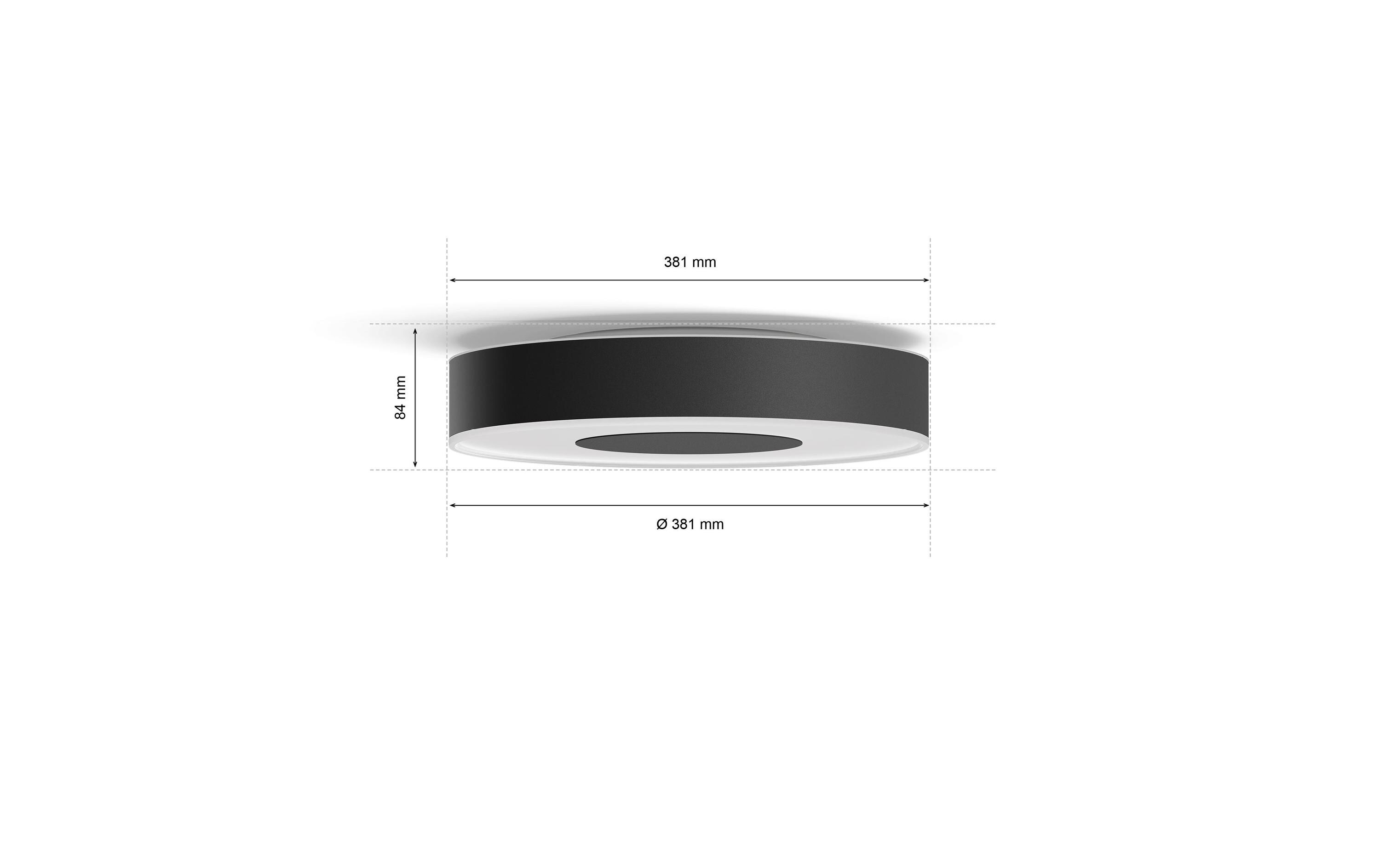 White & Col. Amb. Infuse Deckenleuchte M schwarz<br>Deckenlampe steuerbar mit Philips Hue