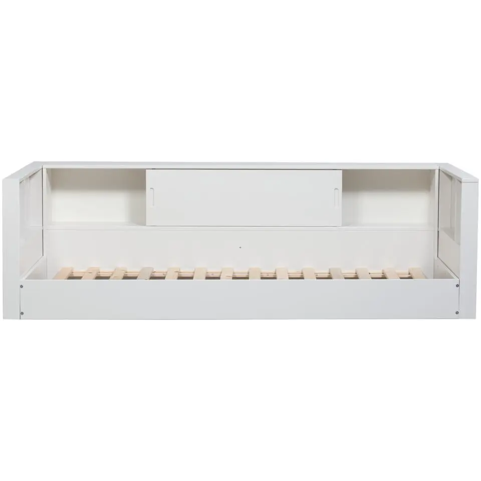 WOOOD Carter Bedbank - Grenenhout - Wit - 90x200