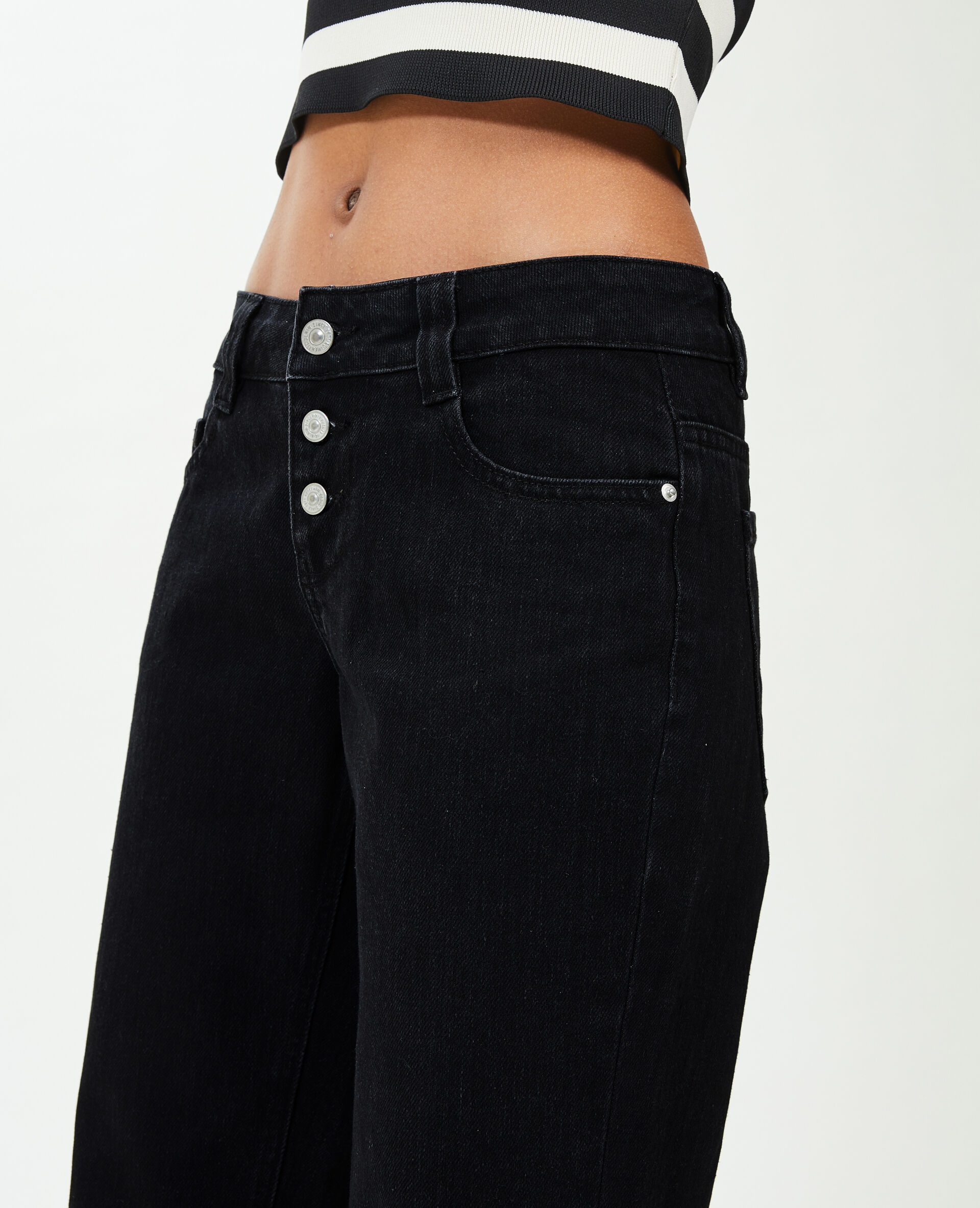 Jean straight taille basse - Noir
