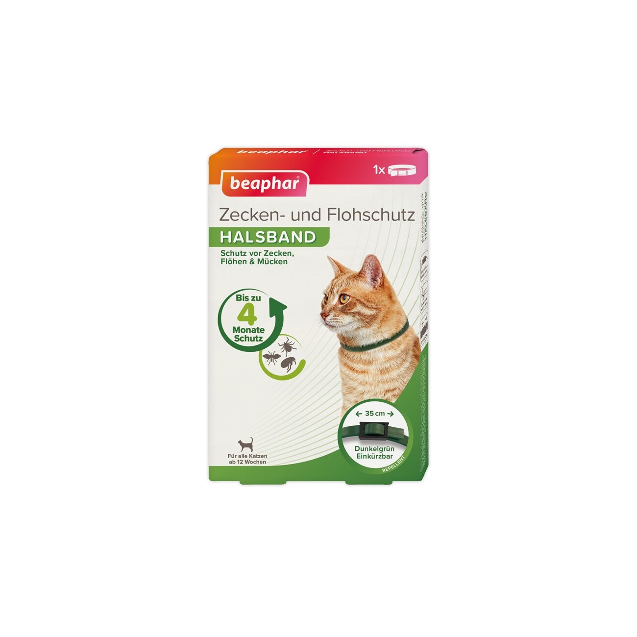 Beaphar Zecken- und Flohschutz Halsband für Katzen 35cm