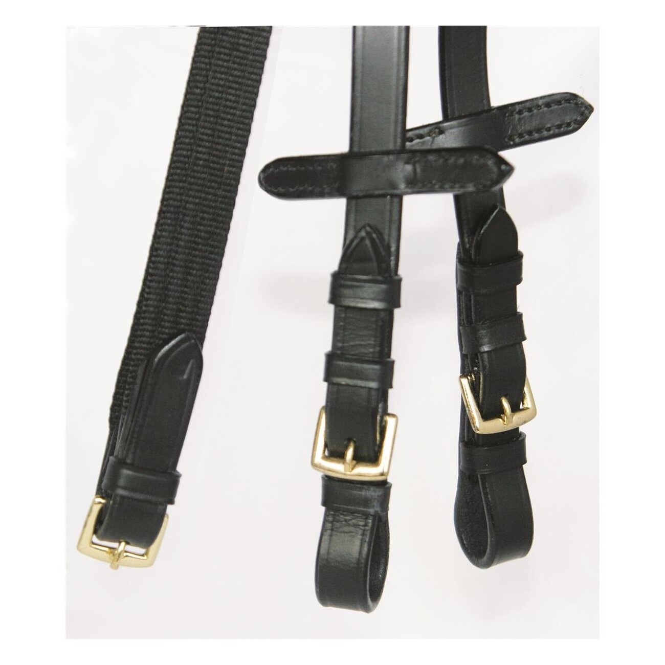 Hans Melzer Horse Equipment Hans Melzer Zügel Gurt schwarz/messing VB/ COB (Vollblut)