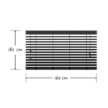 KARWEI aluminium jaloezie 50 mm matzwart (kleurnr. 320) 160x180 cm (bxh)