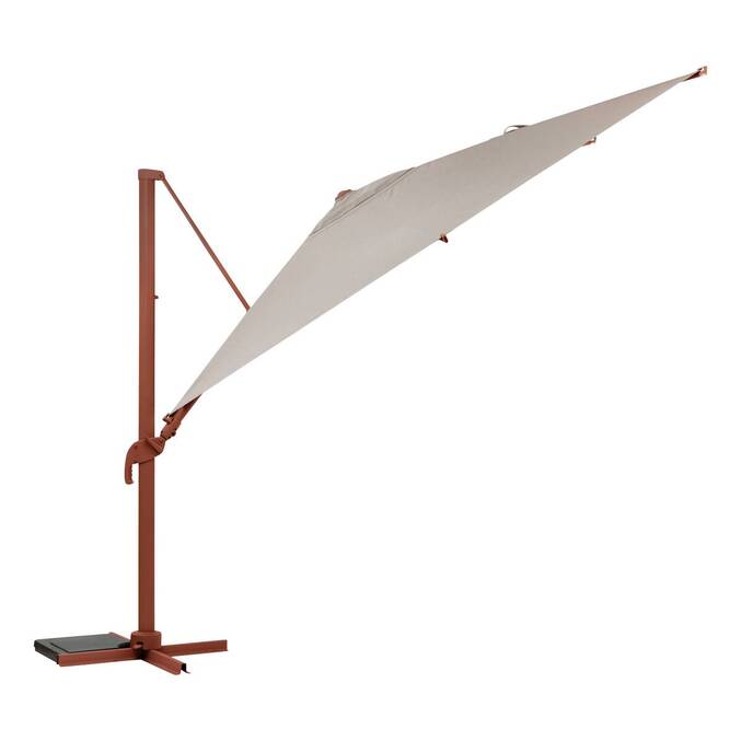Parasol déporté rectangulaire inclinable MELHIA Lin / Acajou