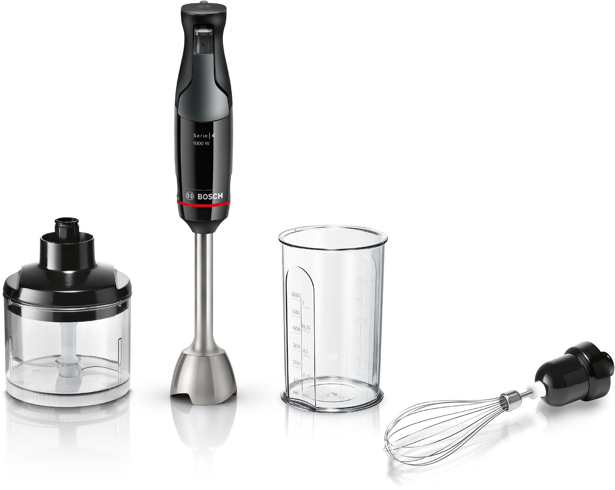 Batedeira de mão ErgoMaster Série 4, 1000 W, preta/antracite, modelo MSM4B621