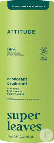 Attitude Super Leaves Déodorant Poire & Ambre Sans Plastique 75g