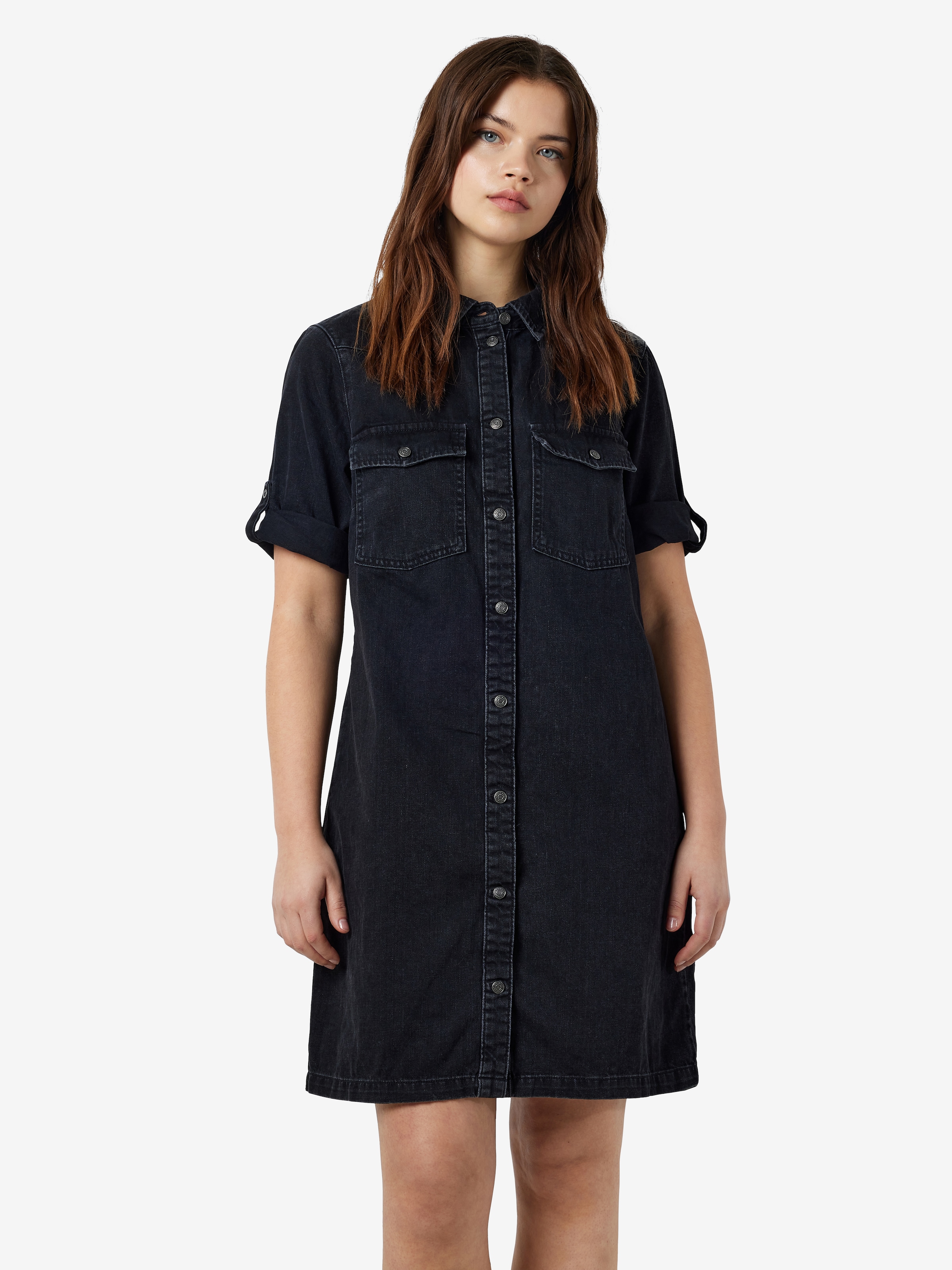 Noisy may Jeanskleid »NMNEW SIGNE S/S DENIM DRESS WG001BL NOOS« Brusttaschen