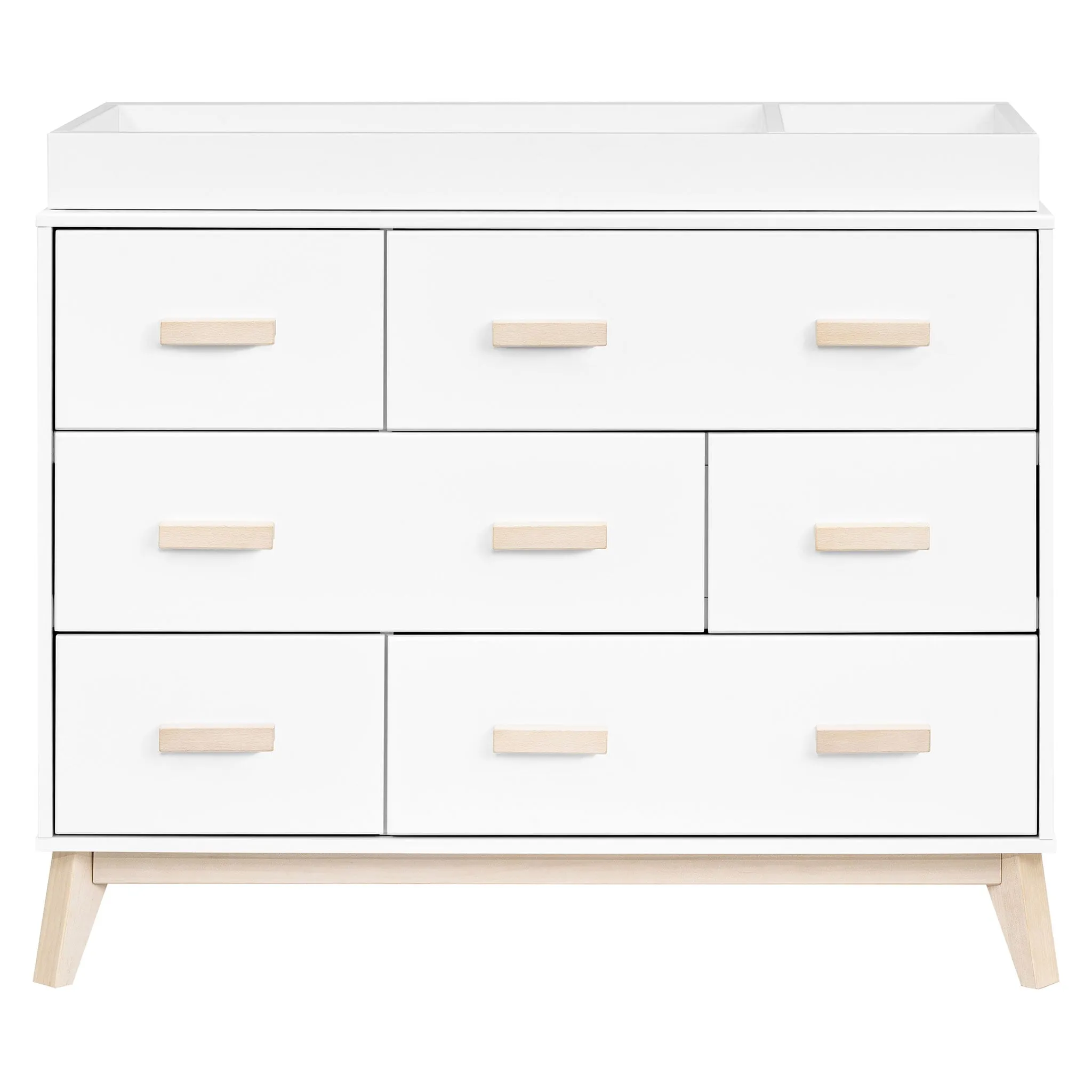 Babyletto Bureau 6 tiroirs Scoot - Blanc  Naturel Lavé