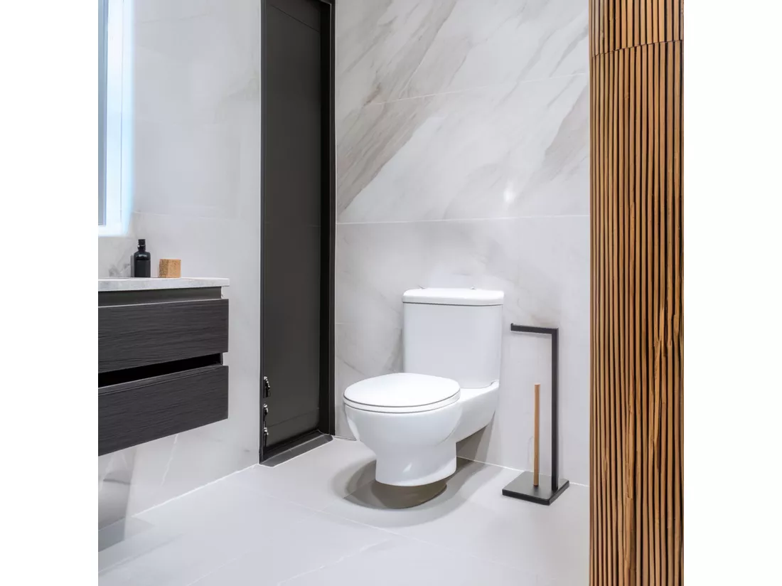 WELL HOME - Réserve papier toilette 'Natureo' noir Ø20x64,5