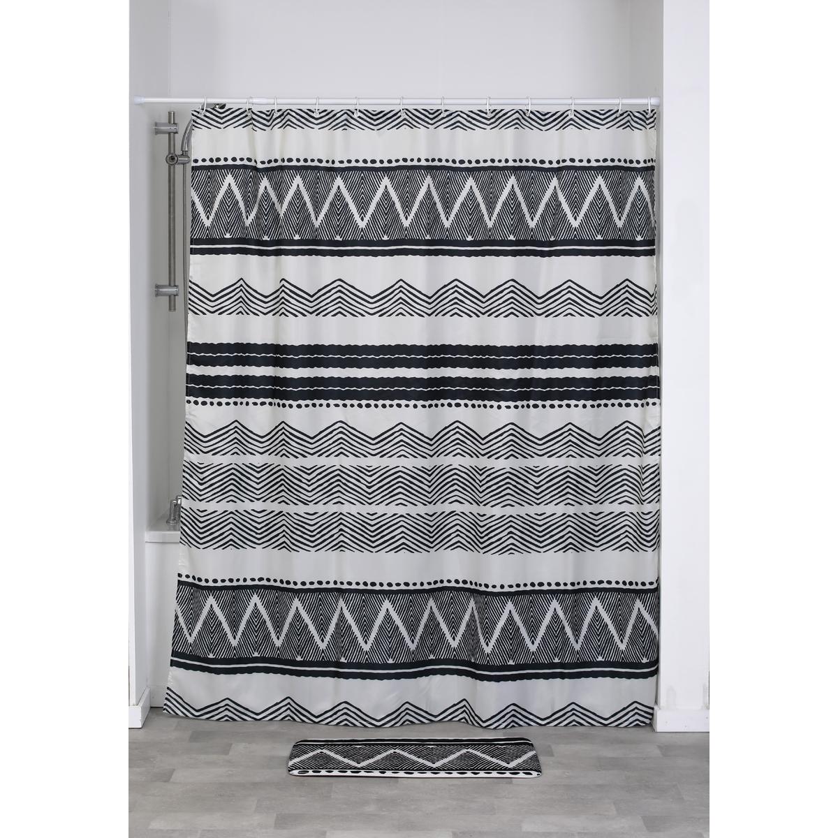 RIDEAU DE DOUCHE POLYESTER 180X200CM TRIBAL LODGE