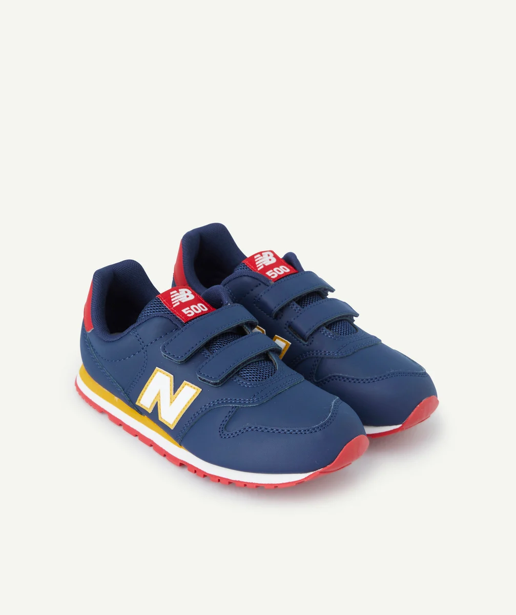 NEW BALANCEBASKETS À SCRATCHS 500 GARÇON BLEU MARINE ROUGE JAUNE