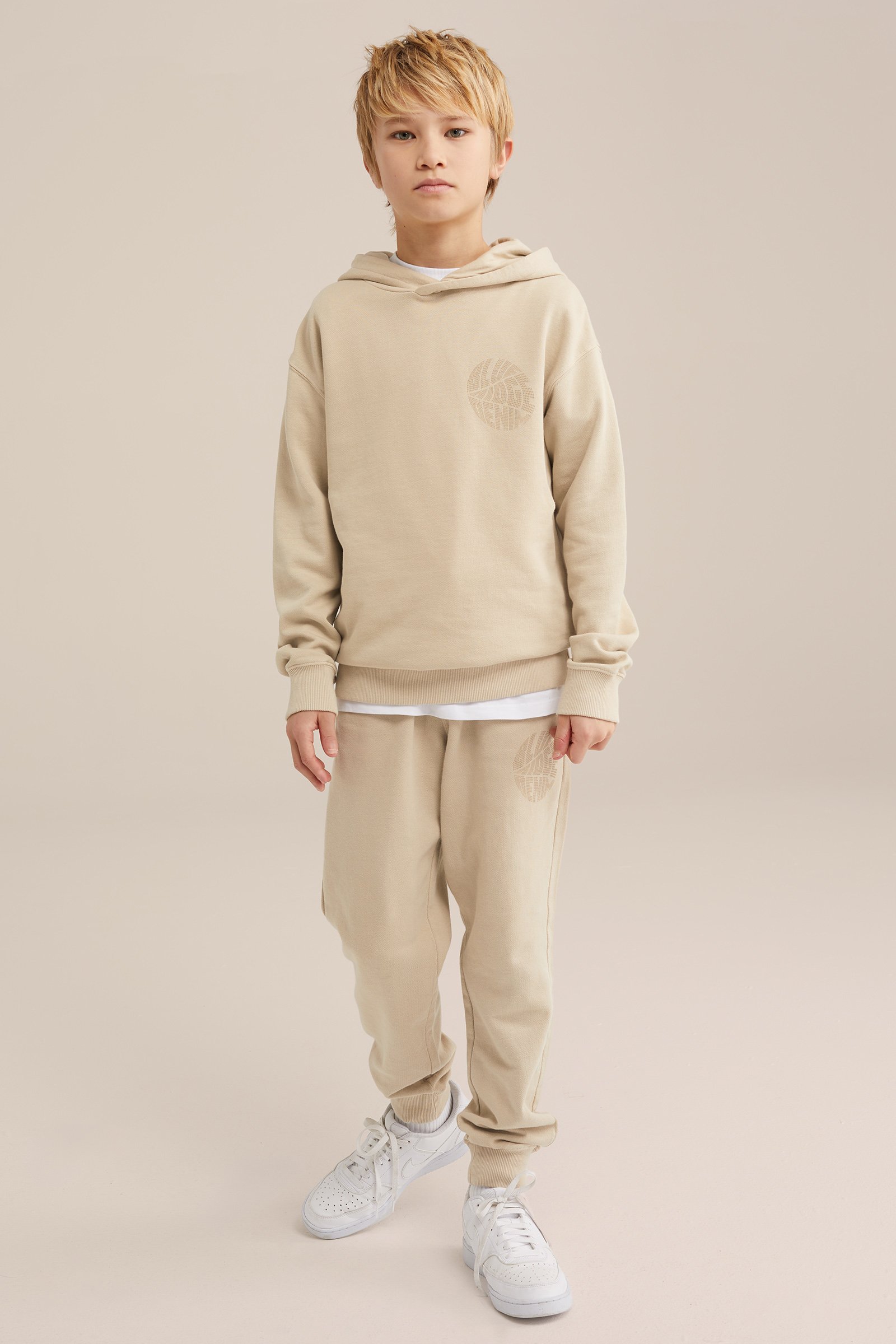 Jongens jogging broek met opdruk Blue Ridge Beige