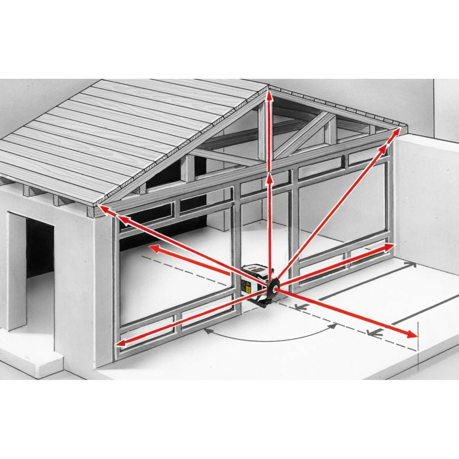 Laserliner Cubus 110 S Rotatielaser set incl. statief en koffer - Rood - 40 m