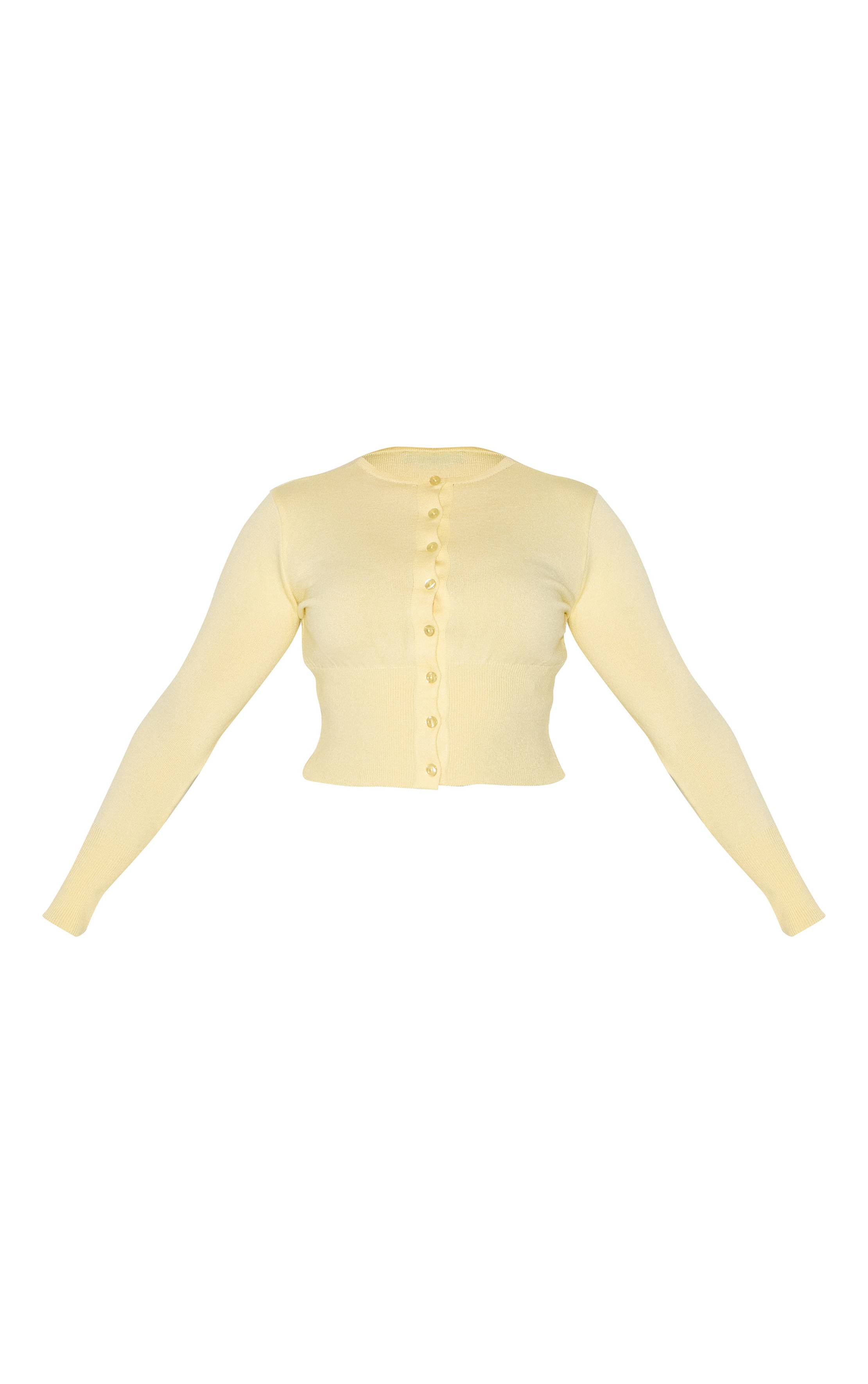 Citron Cardigan Côtelé Large À Boutons En Maille Shape