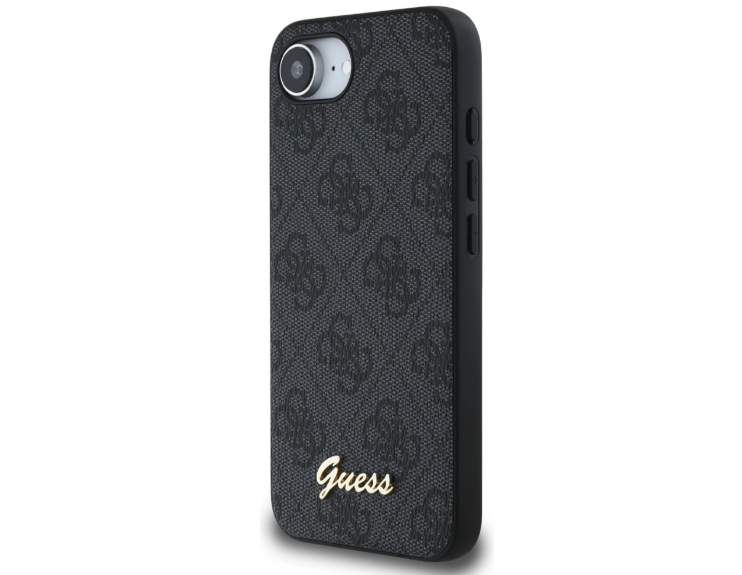 iPhone 16e MagSafe Leder Hardcase Hülle 4G Script Logo (GUHMPSE4HG4SHK) - Schwarz