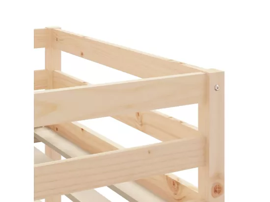 Lit mezzanine enfants avec rideaux sans matelas bleu 90x190 cm
