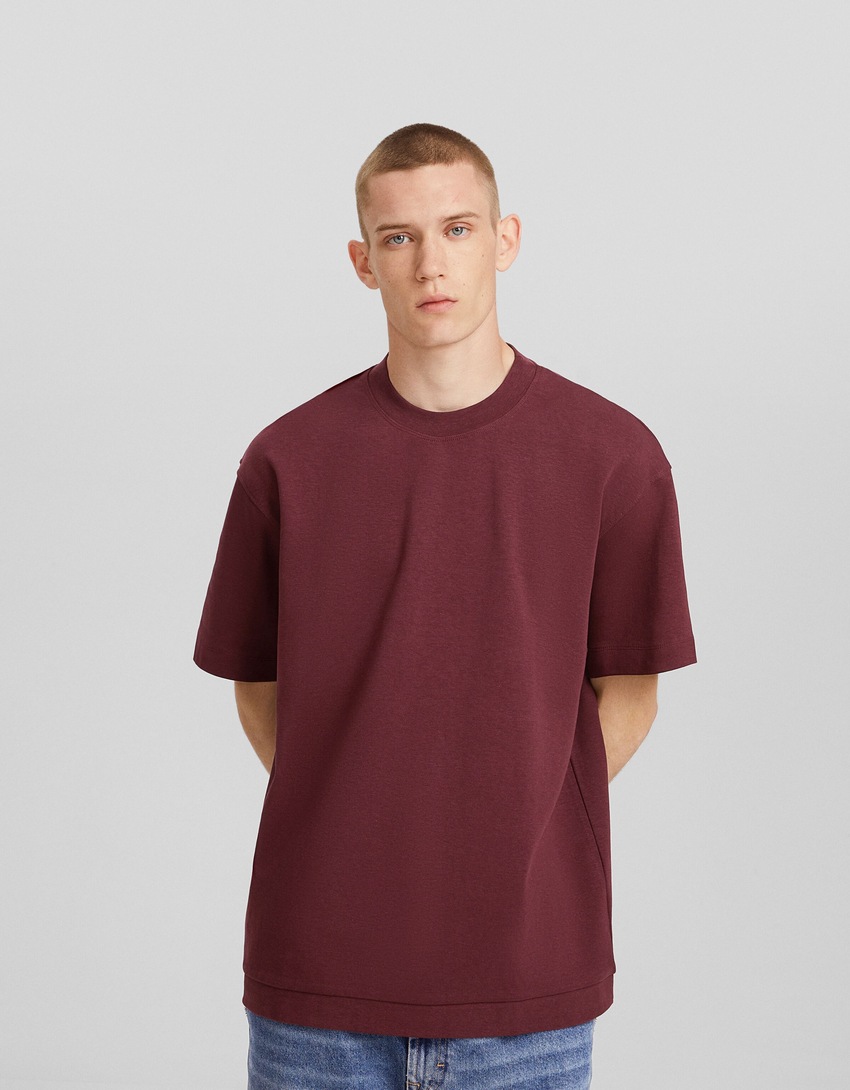 Camiseta de malha interlock de manga curta
