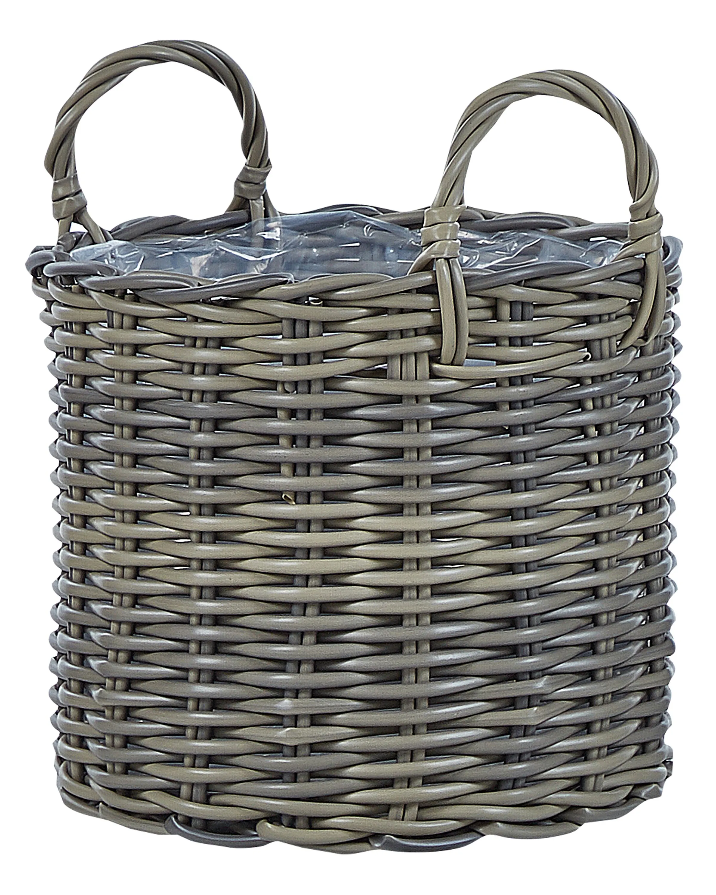 Set van 3 bloempotten NIKITI PE rotan 29/35/40 cm Taupe