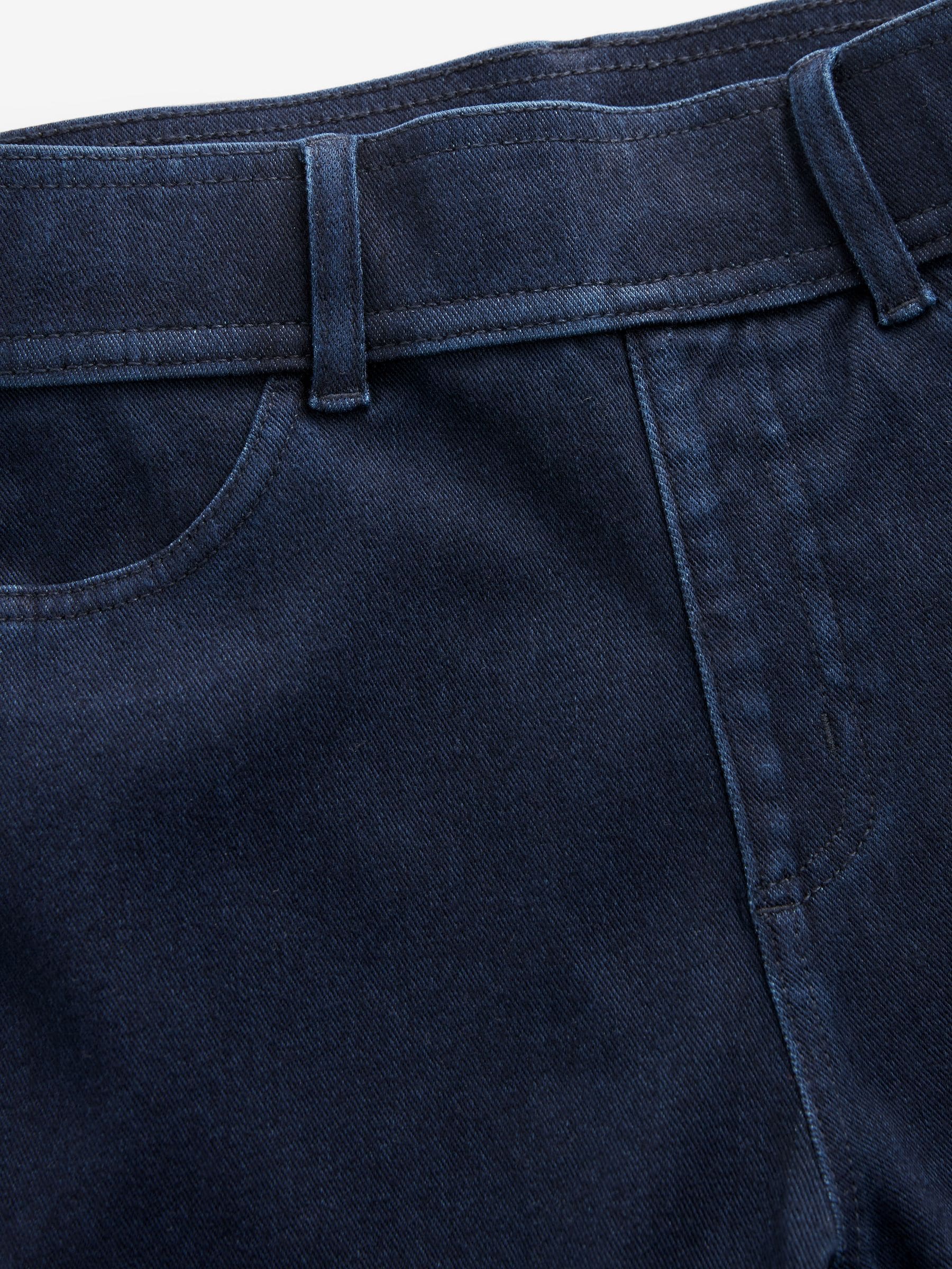 Blauw met wassing - Lange jersey denim leggings