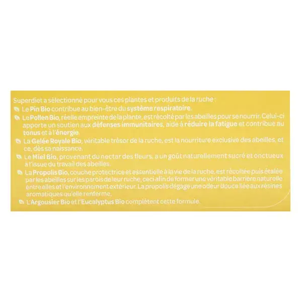 Superdiet Immunité & Respiration Pin Miel Pollen 20 ampoules