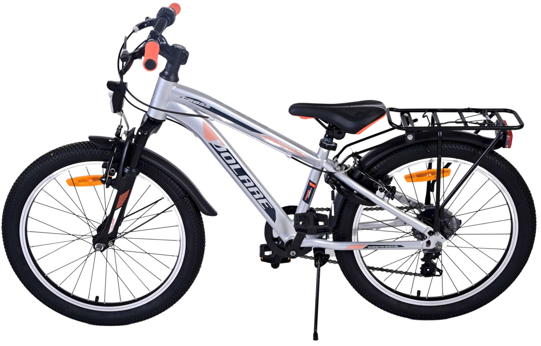 TPFSports Cross Kinderfahrrad - Jungen - 20 Zoll - Rücktritt + Handbremse - 6 Gänge - Silber