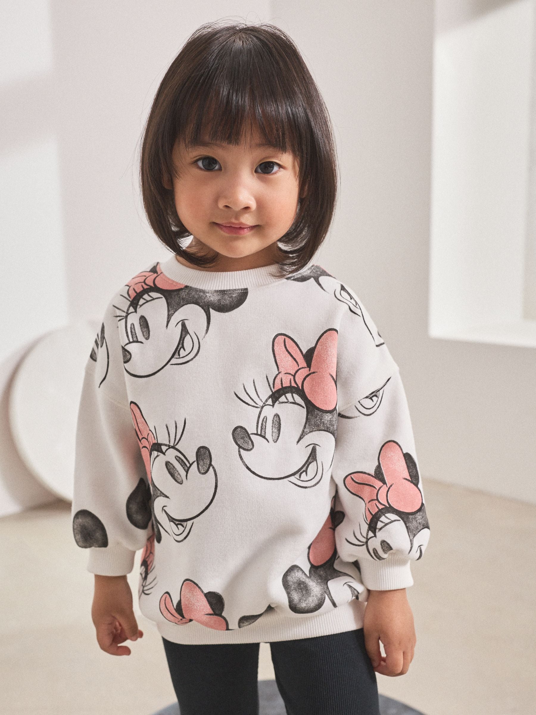 Crème - Disney Minnie Mouse set van sweatshirt en legging (3mnd -7jr)