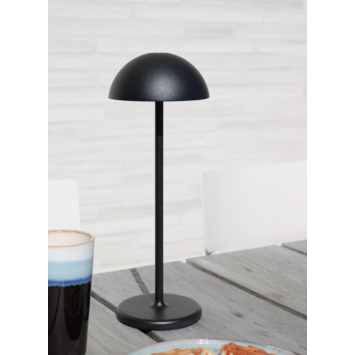 Lucide JOY Oplaadbare tafellamp Buiten Accu/Batterij Ø 12 cm LED dimb. 3000K IP54 Zwart