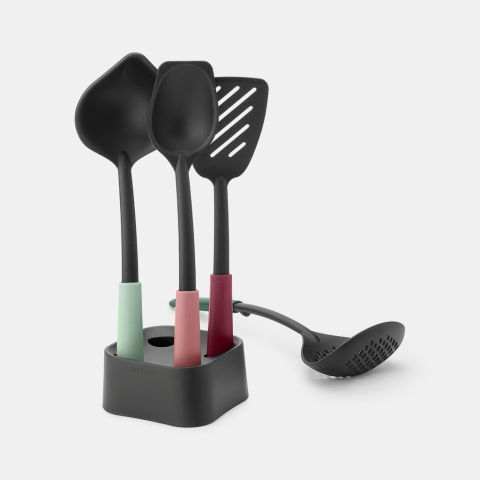 Tasty  Kookgerei set, 4-delig plus houder - Mixed