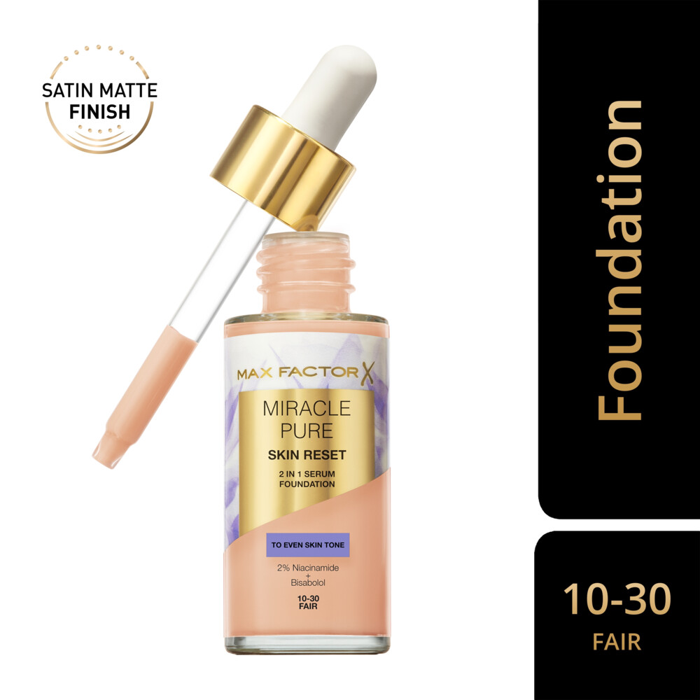 Max Factor Miracle Pure 2in1 Skin Reset Serum Foundation Fair30 ml