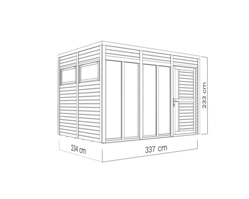 Bertilo Cubo 3 Kantoor tuinhuis inclusief vloer, 336 x 240 cm, antraciet