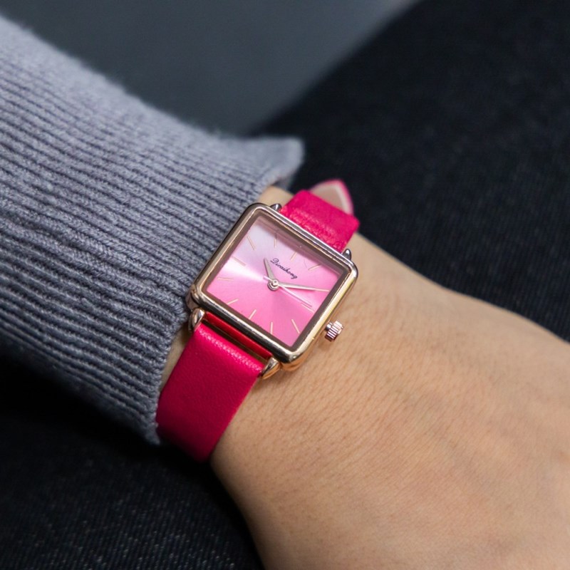 Montre Femme CHTIME bracelet Cuir Rouge