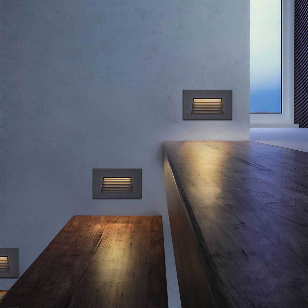 Moderne inbouw wandlamp zwart 11,5cm incl. LED IP65 - Trem