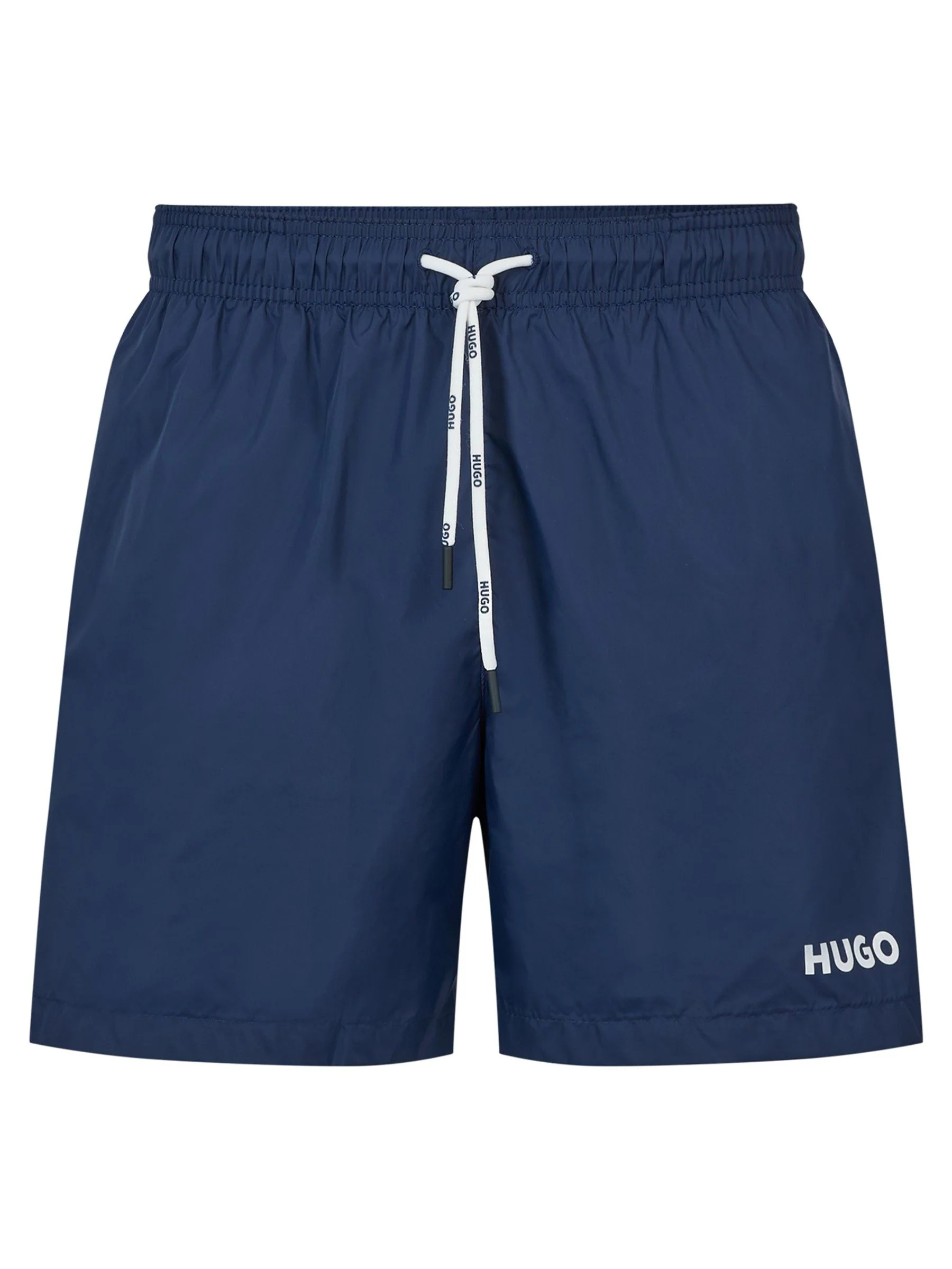 Marineblauw - HUGO Gevoerde zwembroek met contrasterend logo