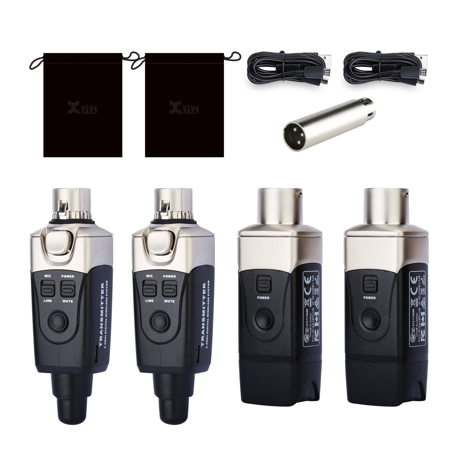 Xvive U3D dubbel draadloos systeem voor handheld microfoons