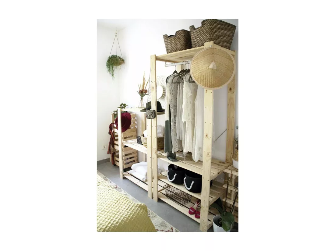 Penderie en pin massif Evolution Hauteur 174 cm
