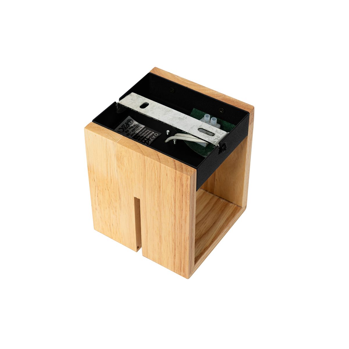 Landelijke wandlamp eiken hout 9,7 cm - Transfer Groove
