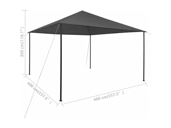 Belvédère 4x4x3 m Anthracite 180 g/m²