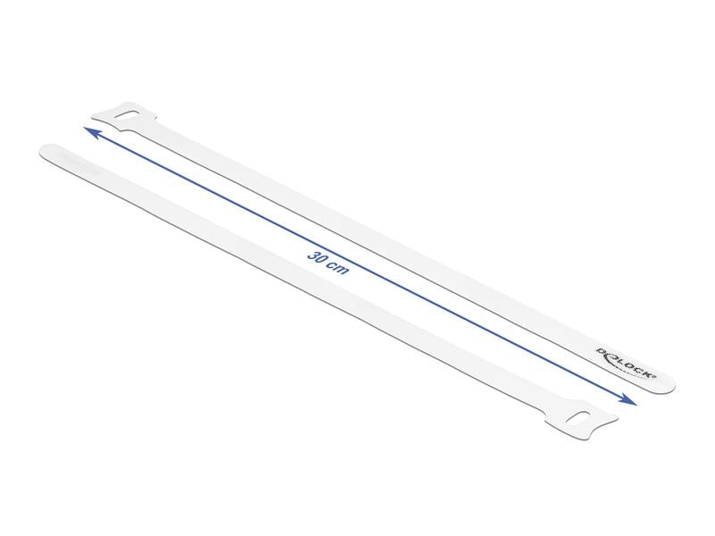 Delock Klettkabelbinder Weiss 300 mm x 12 mm 10 Stück Delock Klett-Kabelbinder L 300 x B 12 mm weiss 10 Stück