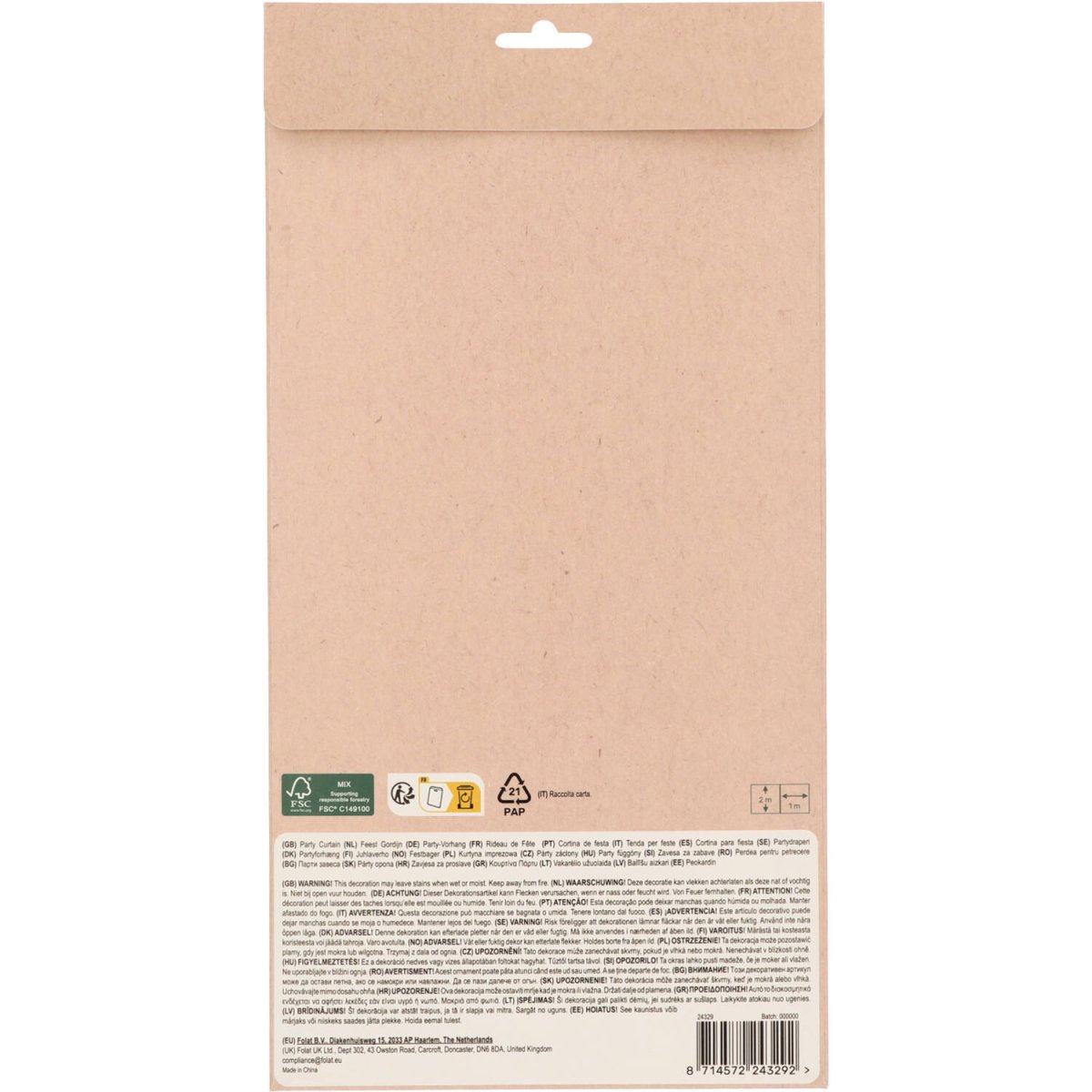 Gekleurde Deurgordijn Pastel 2m