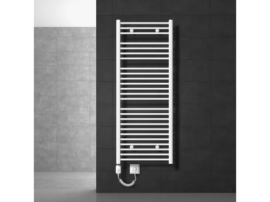Sèche-serviettes droit 600 x 1500 mm blanc électrique 1200W