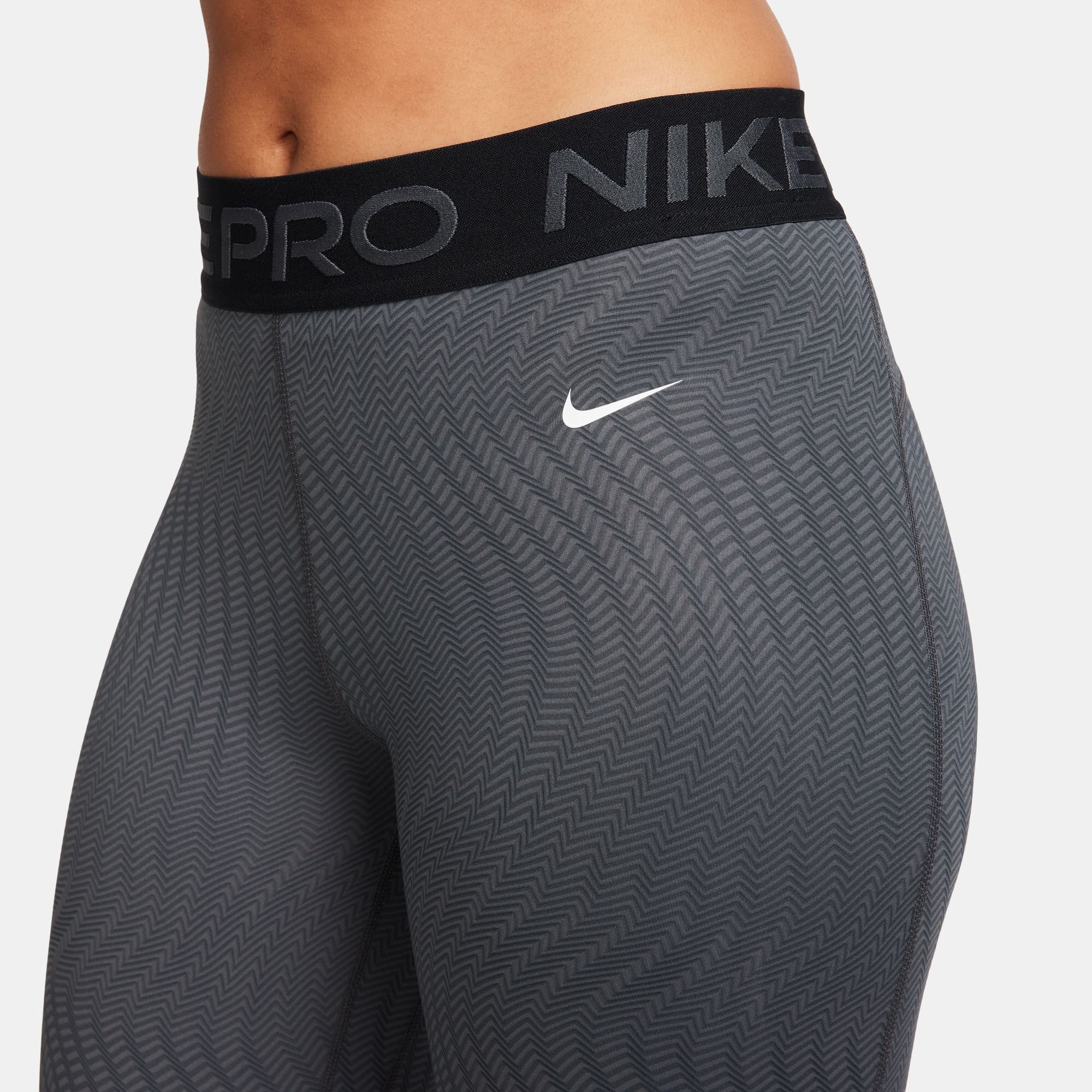 Nike Pro Mid-Rise 7/8 Dame Anthracite/Black/White